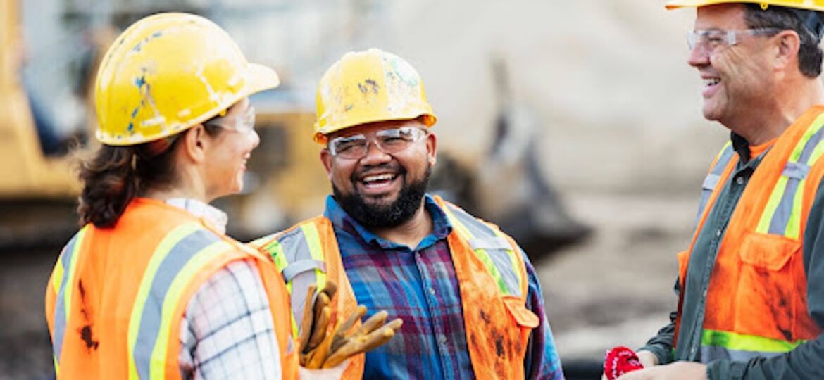 Electrical team chatting on a jobsite